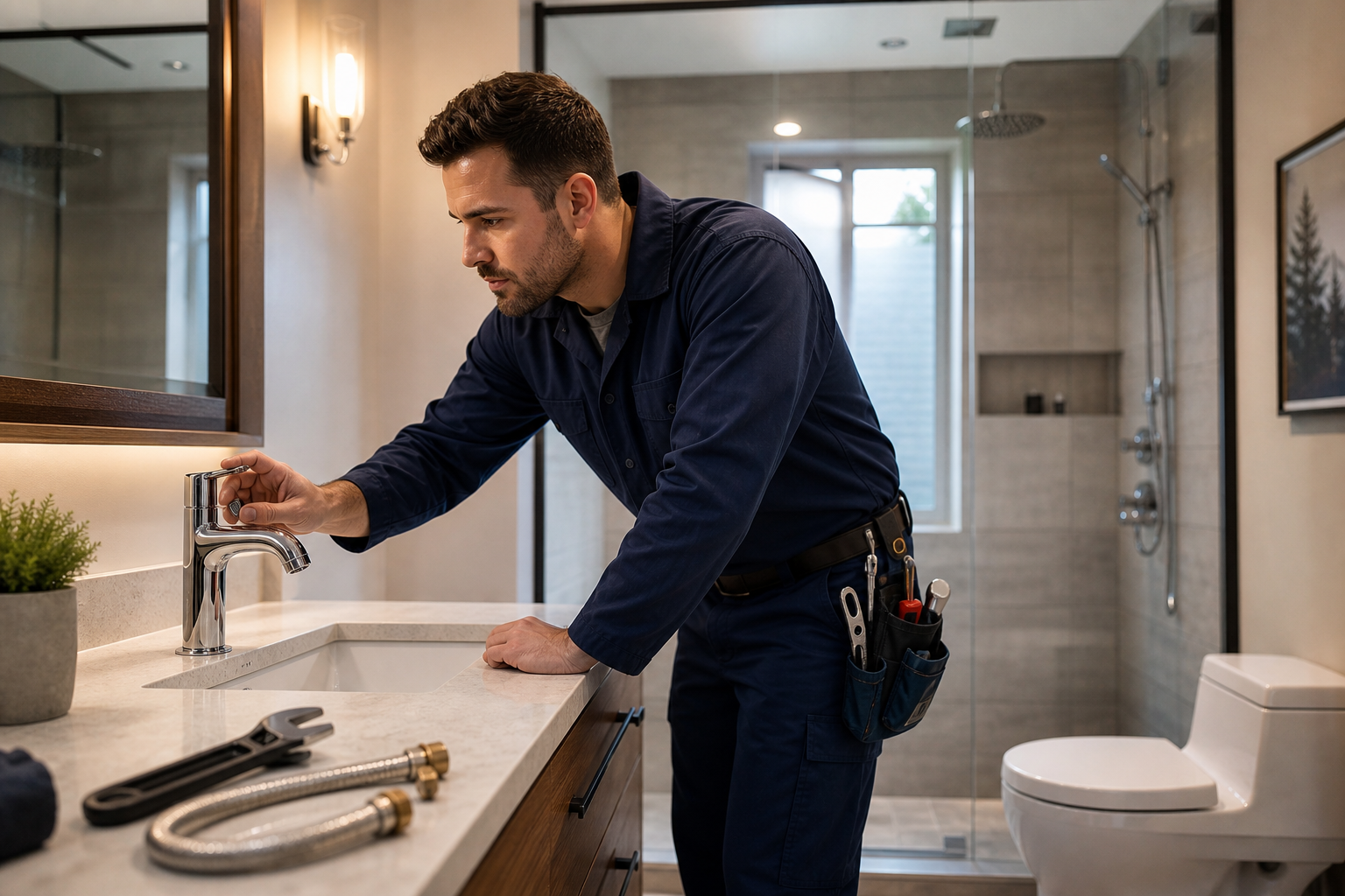 Expert residential plumbing services, including faucet, toilet, and shower repairs and installations. Fast, reliable, and affordable local plumbers. Call today!