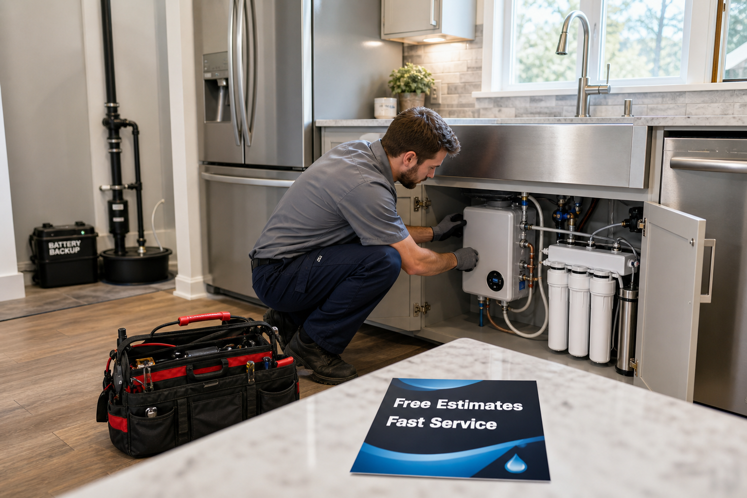 Professional water heater repair, tankless installations, and water filtration systems. Enjoy reliable hot water and pure drinking water. Get a free estimate!
